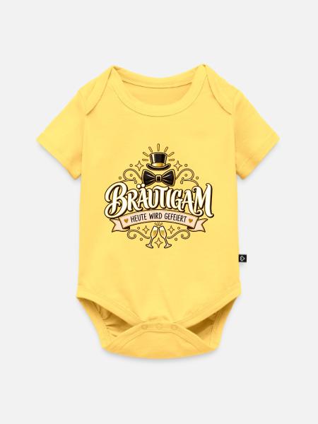 Bräutigam – Heute wird gefeiert - Baby Premium Kurzarmbody - Pastellgelb