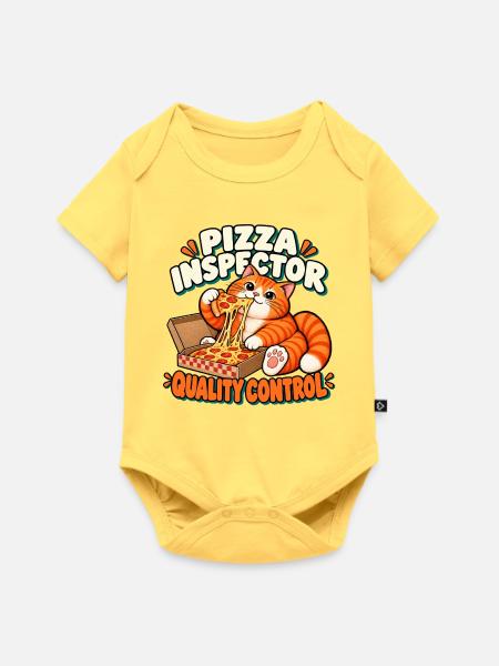 Pizza - Baby Premium Kurzarmbody - Pastellgelb