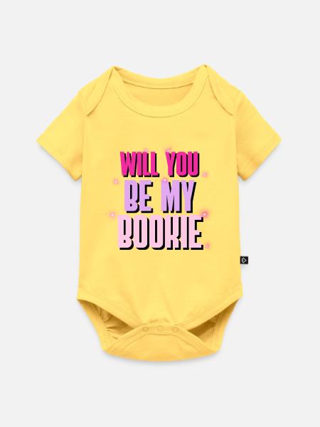 Will You Be My Bookie - Baby Premium Kurzarmbody - Pastellgelb