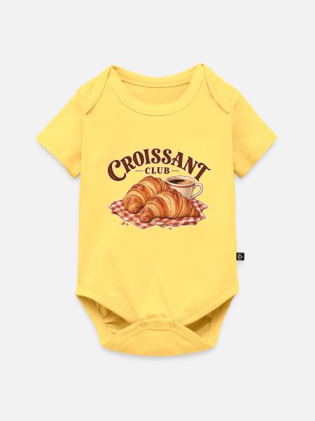 Croissant Club - Baby Premium Kurzarmbody - Pastellgelb