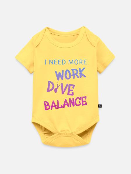 Work-Life Balance Tauchen Diving - Baby Premium Kurzarmbody - Pastellgelb