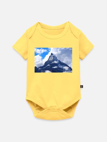 Matterhorn Schweiz - Baby Premium Kurzarmbody - Pastellgelb