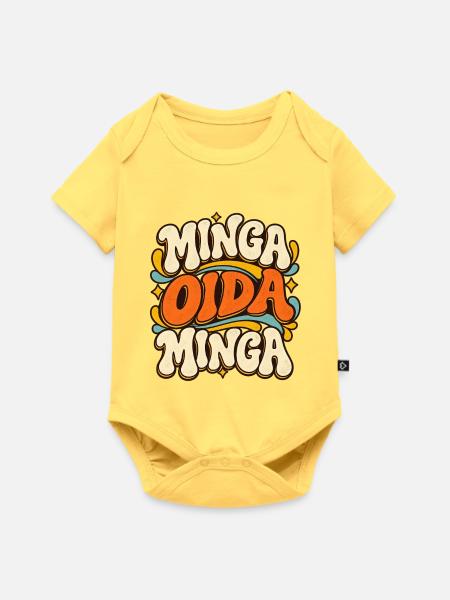 Minga Oida Minga – Retro München Spruch - Baby Premium Kurzarmbody - Pastellgelb