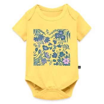 Nachtaktive Blüte - Baby Premium Kurzarmbody - Pastellgelb - Vorne