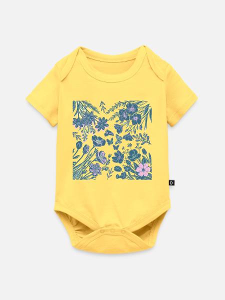 Nachtaktive Blüte - Baby Premium Kurzarmbody - Pastellgelb