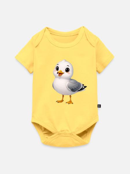 Möwe - Baby Premium Kurzarmbody - Pastellgelb