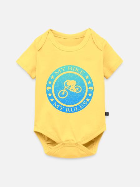 Mein Bike Meine Regeln - Baby Premium Kurzarmbody - Pastellgelb