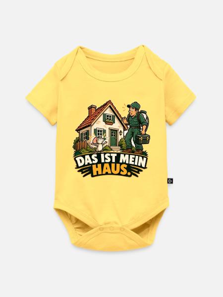 Mein Haus - Baby Premium Kurzarmbody - Pastellgelb