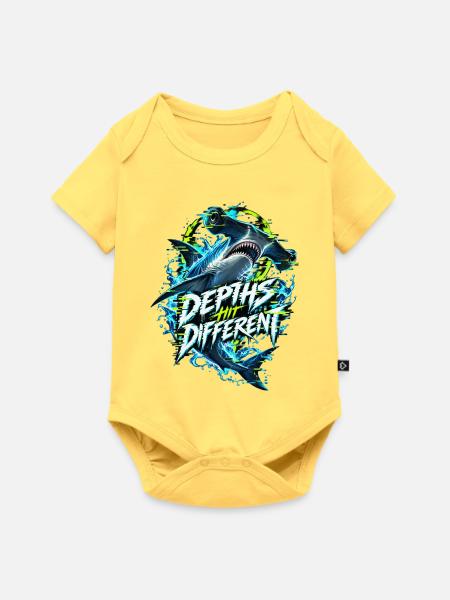 Tiefseehai Neon Glitch - Baby Premium Kurzarmbody - Pastellgelb