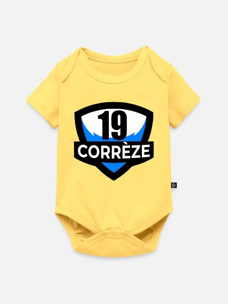 19 Corrèze - Baby Premium Kurzarmbody - Pastellgelb
