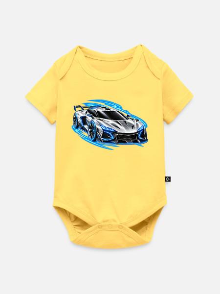 Future Auto Silber – Neon Speed - Baby Premium Kurzarmbody - Pastellgelb