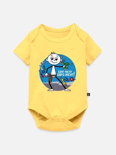 Geht nicht gibts nicht - Handwerker Comic - Baby Premium Kurzarmbody - Pastellgelb