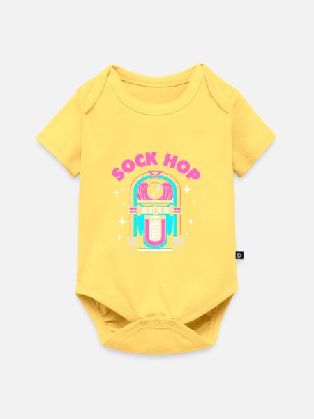 Sock Hop - Baby Premium Kurzarmbody - Pastellgelb