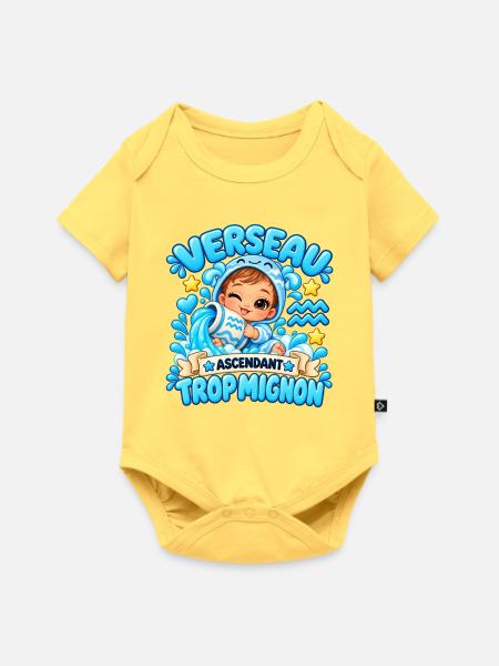 Wassermann-Aszendent zu niedlich - Baby Premium Kurzarmbody - Pastellgelb