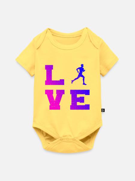 Geschenkidee für einen Running mit Running - Baby Premium Kurzarmbody - Pastellgelb