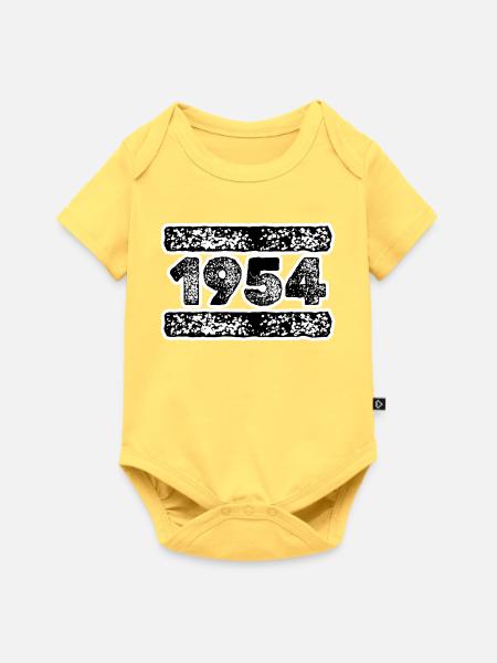 1954 - Baby Premium Kurzarmbody - Pastellgelb