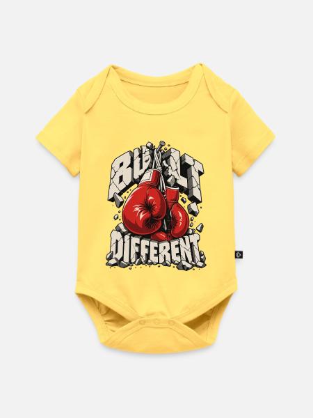 Bruchstein Boxen Kraft-Punch - Baby Premium Kurzarmbody - Pastellgelb