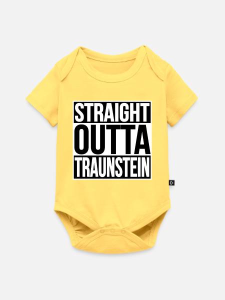 Straight Outta Traunstein - Baby Premium Kurzarmbody - Pastellgelb