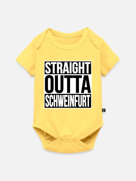Straight Outta Schweinfurt - Baby Premium Kurzarmbody - Pastellgelb