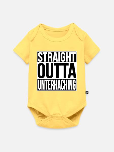 Straight Outta Unterhaching - Baby Premium Kurzarmbody - Pastellgelb