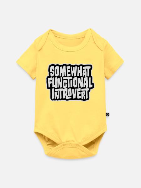 Somewhat Functional Introvert Spruch Logo Text - Baby Premium Kurzarmbody - Pastellgelb