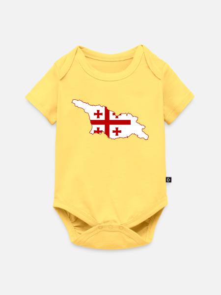 Georgien Landkarte  - Baby Premium Kurzarmbody - Pastellgelb