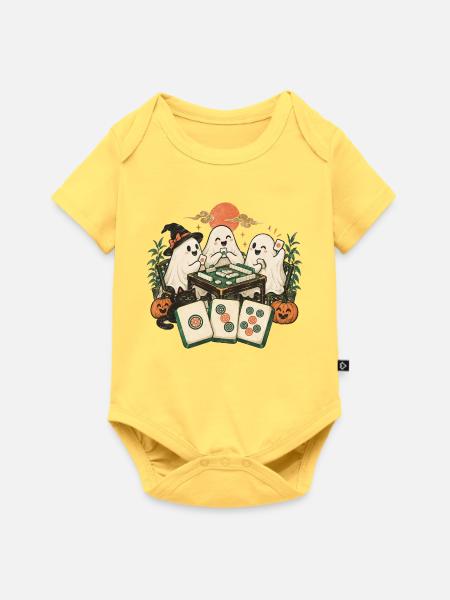 Geister-Mahjong-Nacht - Baby Premium Kurzarmbody - Pastellgelb