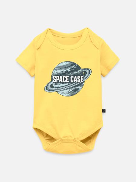 Space Case Planetenkreis Retro-Logo - Baby Premium Kurzarmbody - Pastellgelb