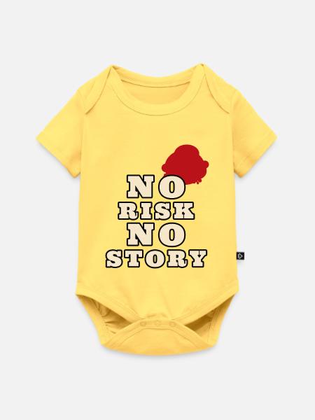 NO RISK NO STORY - Baby Premium Kurzarmbody - Pastellgelb