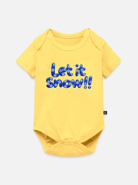 Lass es schneien - Baby Premium Kurzarmbody - Pastellgelb
