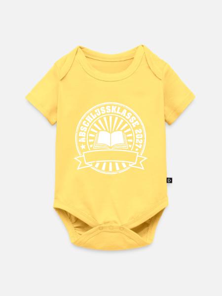 Abschlussklasse 2027 Retro Abzeichen Schule Shirt - Baby Premium Kurzarmbody - Pastellgelb