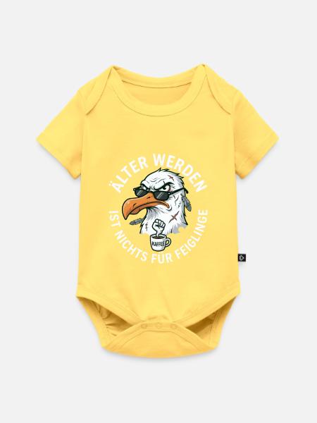 Älter werden ist nichts für Feiglinge - Baby Premium Kurzarmbody - Pastellgelb