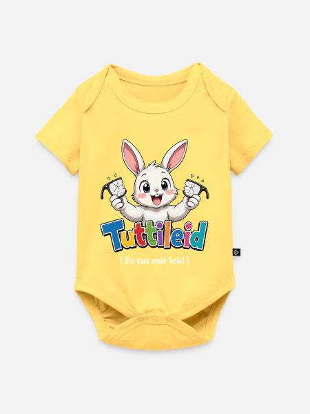 Tuttileid – Süßer Kinderhase - Baby Premium Kurzarmbody - Pastellgelb