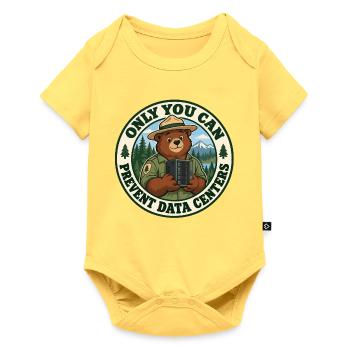 Wald statt Server - Baby Premium Kurzarmbody - Pastellgelb - Vorne