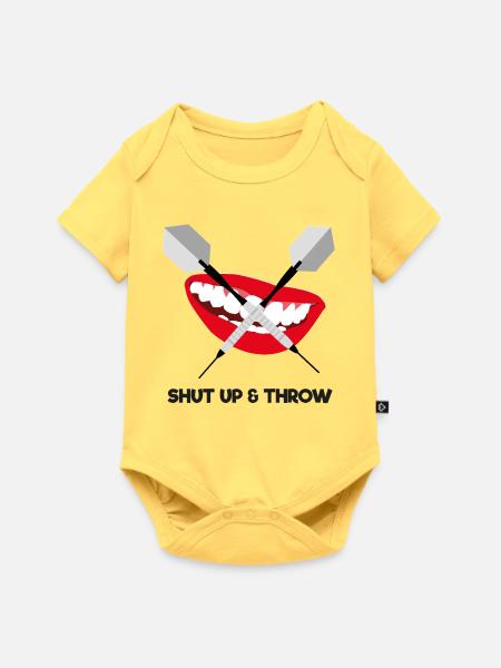 Shut up and throw (dark) - Baby Premium Kurzarmbody - Pastellgelb