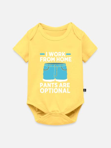 Remote Homeoffice - Baby Premium Kurzarmbody - Pastellgelb