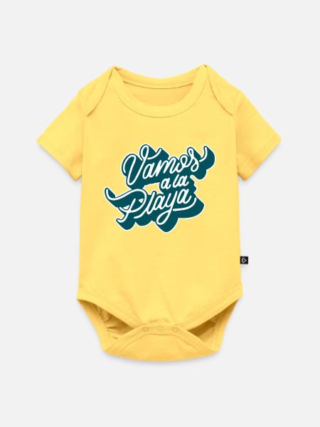 Vamos à la playa - Baby Premium Kurzarmbody - Pastellgelb