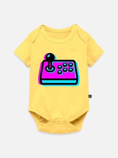 Pinker Arcade Stick Glitch Icon - Baby Premium Kurzarmbody - Pastellgelb