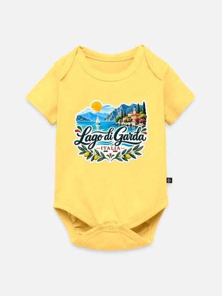 Lago di Garda Souvenir - Baby Premium Kurzarmbody - Pastellgelb