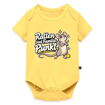 Rattenhalter Rattenfan Rattenliebe Statement - Baby Premium Kurzarmbody - Pastellgelb - Vorne