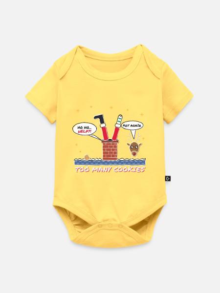 Humorvoller Weihnachtswitz - Baby Premium Kurzarmbody - Pastellgelb