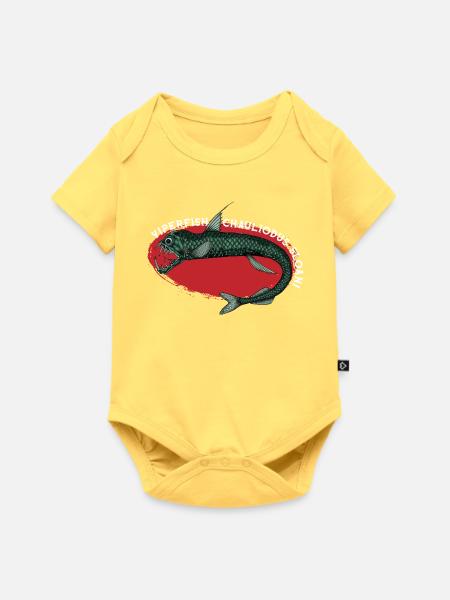 Tiefsee Monster - Viperfisch - Baby Premium Kurzarmbody - Pastellgelb