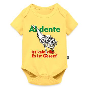 Al dente ist kein Vibe. Das ist Gesetz! - Baby Premium Kurzarmbody - Pastellgelb - Vorne