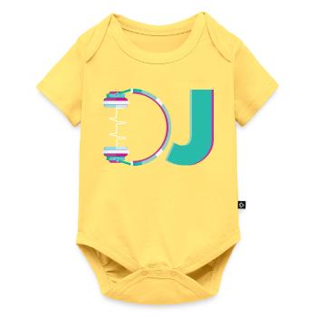 DJ Kopfhörer Musik DJing Discjockey Musiker DJ - Baby Premium Kurzarmbody - Pastellgelb - Vorne
