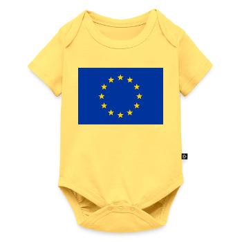 EU-Flagge - Baby Premium Kurzarmbody - Pastellgelb - Vorne