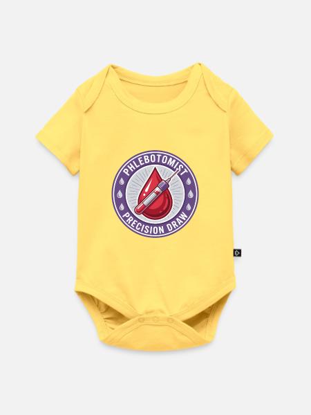 Phlebotomist Blutentnahme-Röhrchen-Abzeichen-Geschenk - Baby Premium Kurzarmbody - Pastellgelb