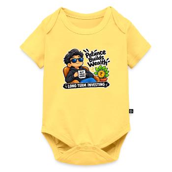 Cool Investor – Langfristige Geduld und Wohlstand - Baby Premium Kurzarmbody - Pastellgelb - Vorne