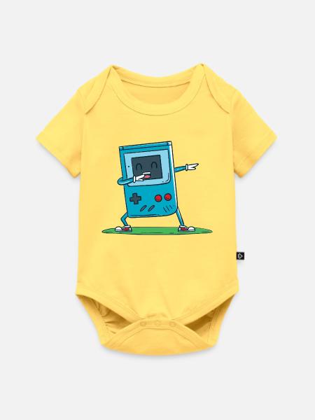 Blauer Gamecontroller - Baby Premium Kurzarmbody - Pastellgelb
