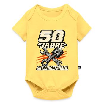 50 Jahre Gut Eingefahren Mechanik - Baby Premium Kurzarmbody - Pastellgelb - Vorne
