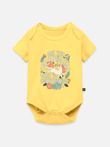 Gedankenkarussell - Baby Premium Kurzarmbody - Pastellgelb
